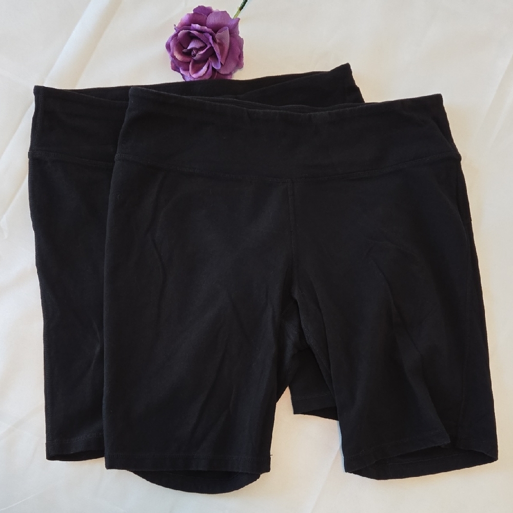 2 Xersion Women's Black Bike Shorts Size OX